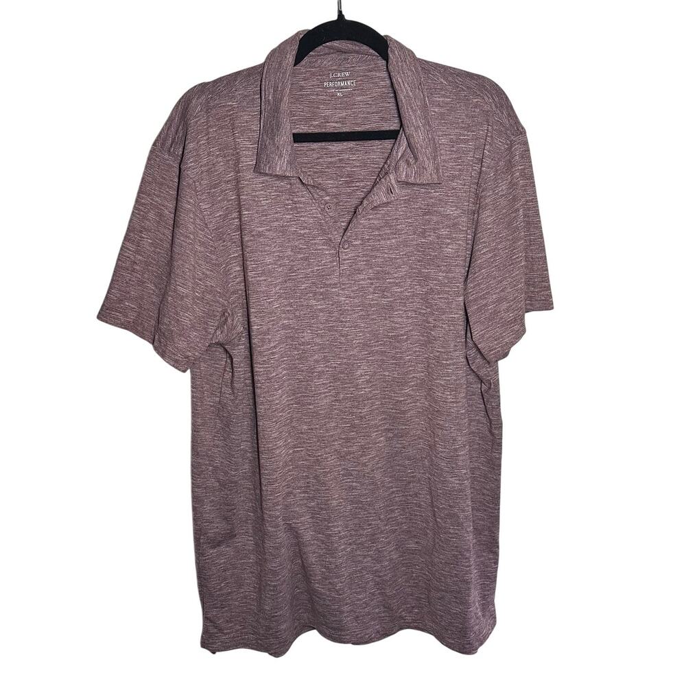 J. Crew Men's Heathered Purple Performance Polo Shirt Size XL Athletic Golf